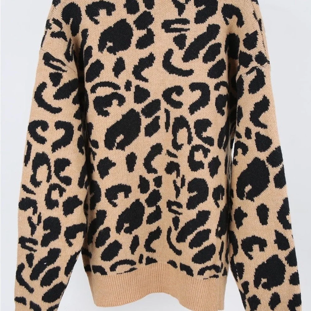 Cozy Co Casual Lace Up Leopard Print Cardigan - Picture 3 of 9